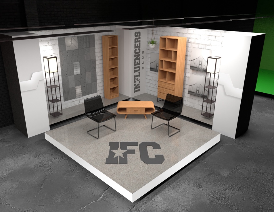 Influencers Club studio, concept 2 chat area
