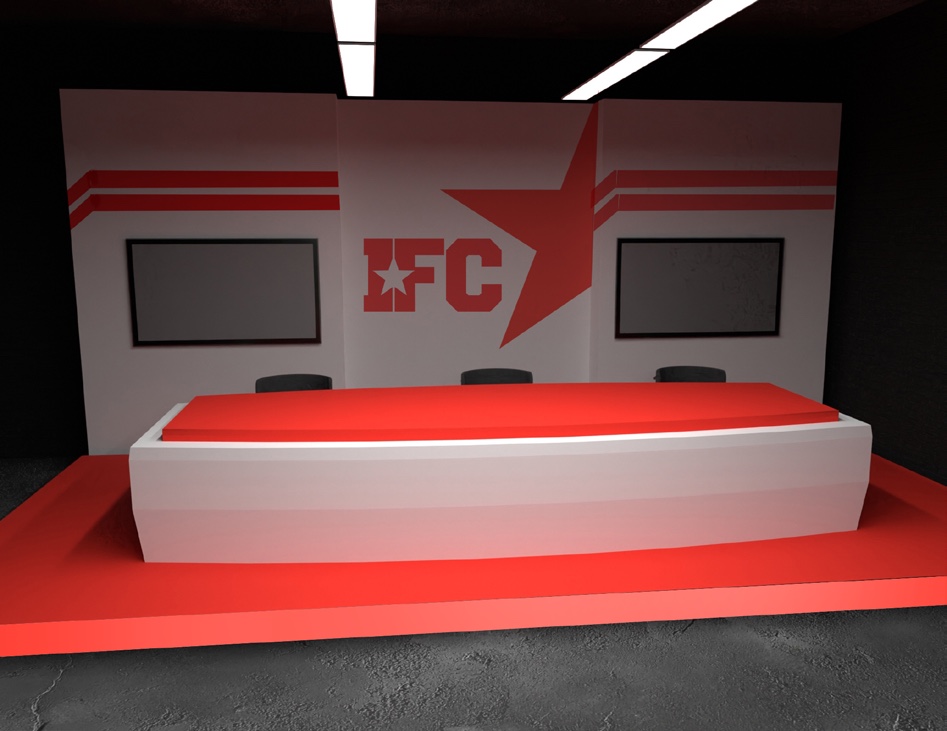 Influencers Club studio, concept 3 news desk